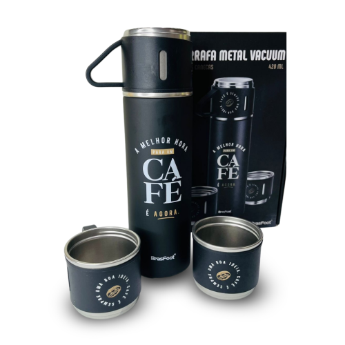 Garrafa Térmica Com 3 Canecas - Café E Agora