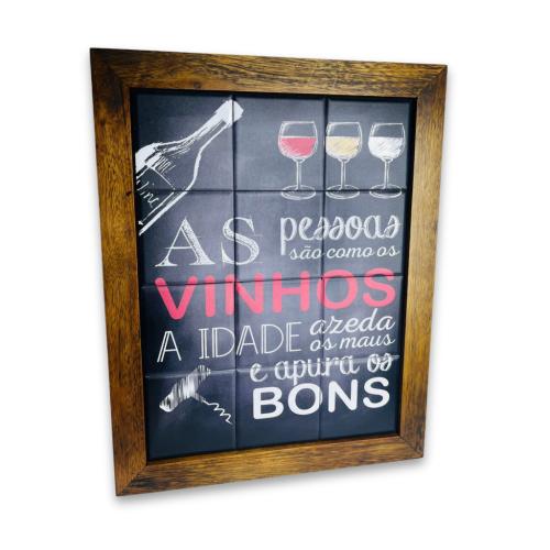 Quadro Azulejo Vinhos 30Cmx40Cm