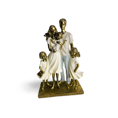 Família Decorativa Casal Com 3 Meninas