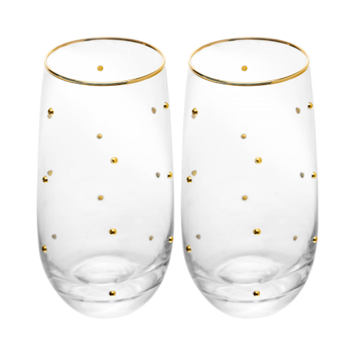 Par de Copos Balls Fio de Ouro