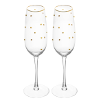 Par de Taças de Champagne Balls Fio de Ouro