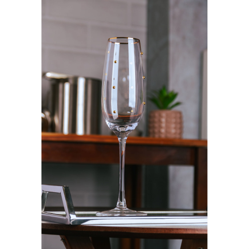 Par de Taças de Champagne Balls Fio de Ouro