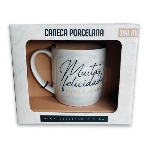 Caneca Porcelana - Muitas Felicidades