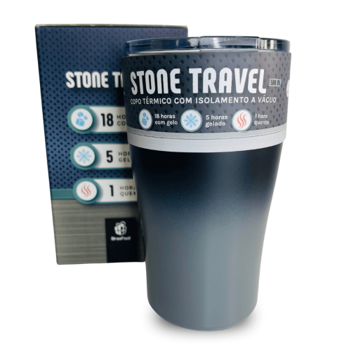 Copo Térmico Travel Stone - Degrade Preto