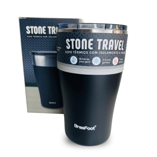 Copo Térmico Travel Stone - Preto