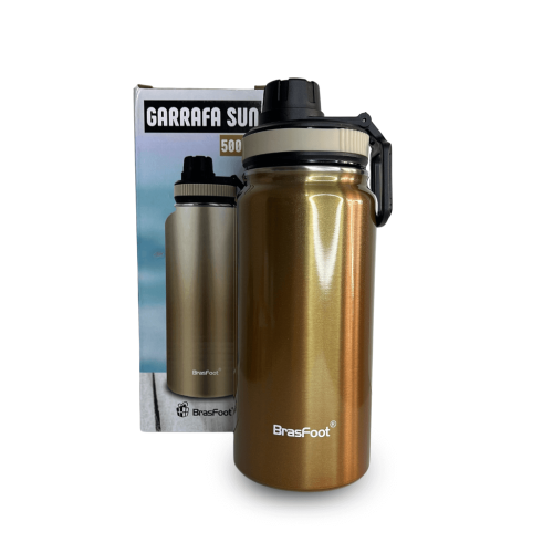 GARRAFA TÉRMICA SUN 500ML - DEGRADE DOURADO