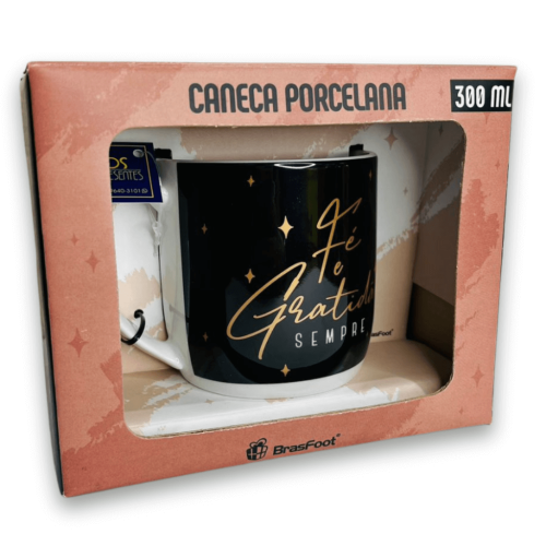 CANECA PORCELANA - FÉ E GRATIDÃO