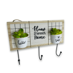 Porta Chaves de Mad Decoração/Design Home Com 3 Ganchos