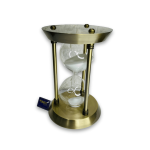 Ampulheta Decoração de Metal Areia Branca 23X15Cm