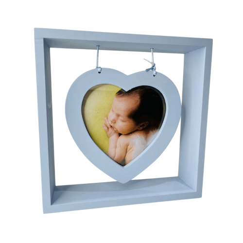 PORTA-RETRATO CORAÇÃO AZUL 19,5X19,5X5