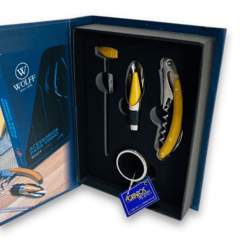 Kit Para Vinho 4Pc de Aço Inox