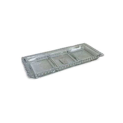 Petisqueira Cristal de Chumbo Com 3 Divisões Pearl