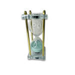 Ampulheta Decorativa Vidro 15 Minutos (Dourado Verde)