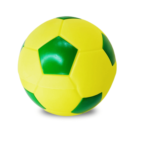 LUMINÁRIA BOLA DE FUTEBOL VERDE E AMARELA