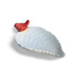 Petiskeira Folha Passarinho Porcelana