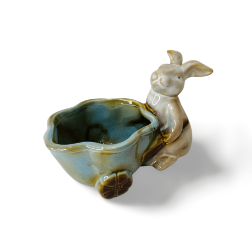 Coelho Cesta Carrinho Porcelana