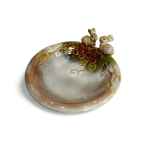 Petisqueira Redonda Coelho Porcelana