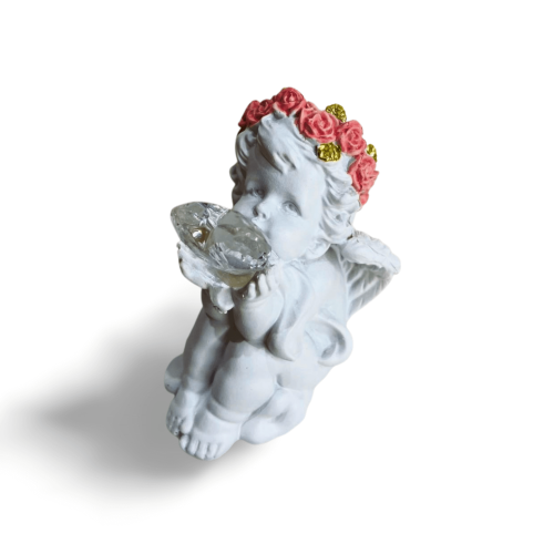 ANJO BRANCO SENTADO COM LUZ