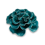 Flor Verde Decorativa de Cerâmica