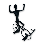 Ciclista Decorativo de Resina Preto