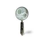 Lupa de Aumento Em Metal Prateado 10Cm X 22,5Cm