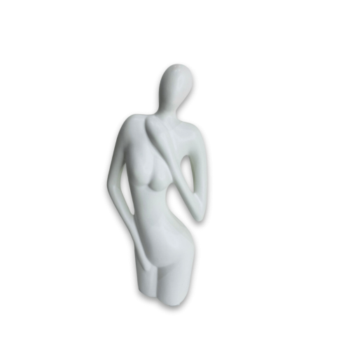 RE PEÇA DECORATIVA DE CERÂMICA BRANCA