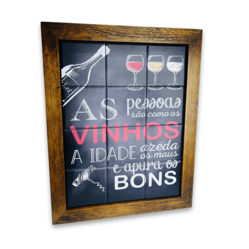 Quadro Azulejo Vinhos 30Cmx40Cm