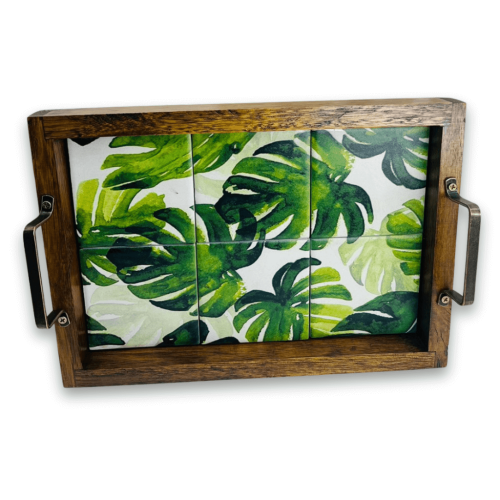 BANDEJA DE AZULEJJO E MADEIRA