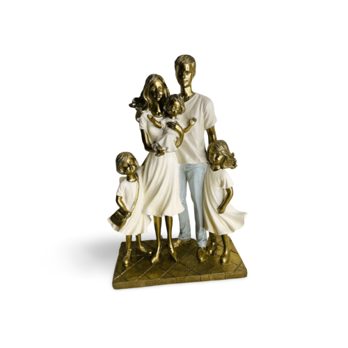 FAMÍLIA DECORATIVA CASAL COM 3 MENINAS