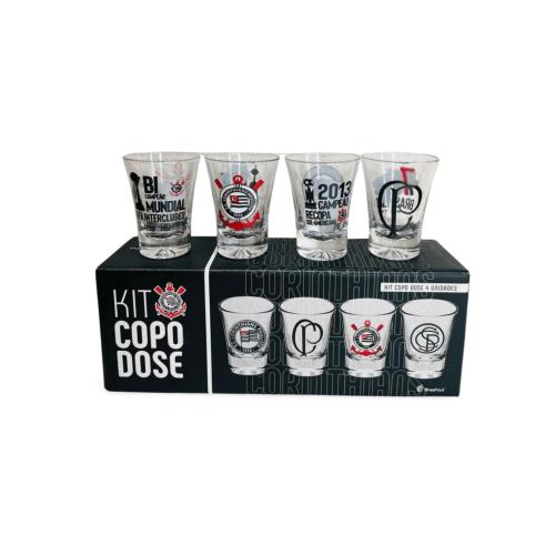 Copo Dose Com 4 Unidades - Corinthians