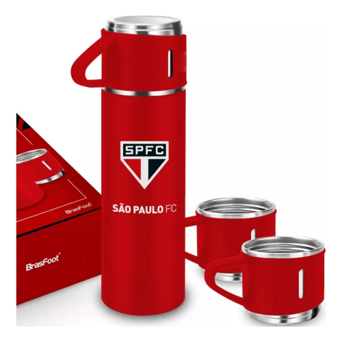 Garrafa Metal Vacuum Térmica Com 3 Canecas - São Paulo