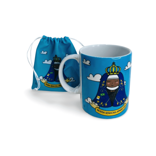 Caneca Nossa Senhora Aparecida Com Terço