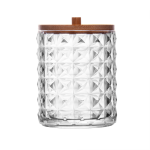 Porta Cotonete Com Tampa de Bambu