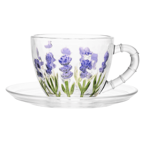 Xícara de Café Com Pires Lavanda