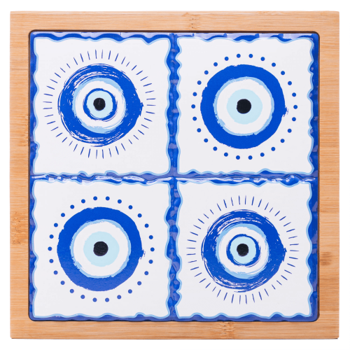 Conjunto 6 Peças Para Queijo Tábua Com Gaveta Olho Grego