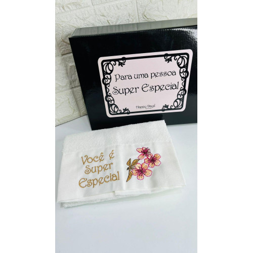 Toalha Rosto Lisa Bordada Você E Super Especial