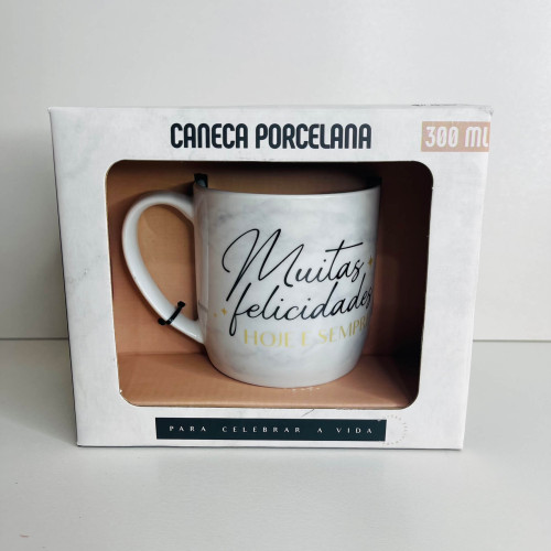 Caneca Porcelana - Muitas Felicidades