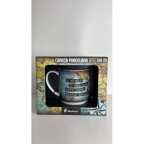 Caneca Porcelana - O Mundo E Pequeno