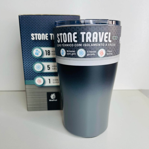 Copo Térmico Travel Stone - Degrade Preto