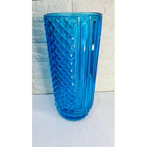 Vaso Decoração Vidro (Azul) 34,3Cm 14,8D (Florarte)