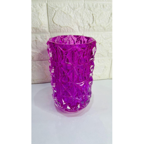 Vaso Decoração Vidro Cristal (Rosa)