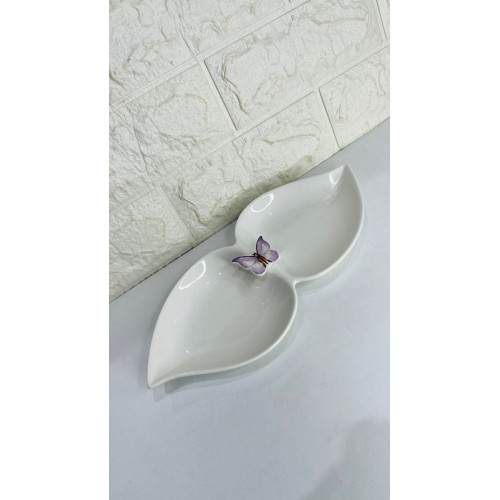 Petisqueira Porcelana Borboletas 28Cm