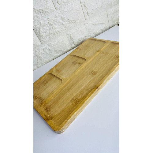 Petisqueira Com 4 Divisórias de Bambu