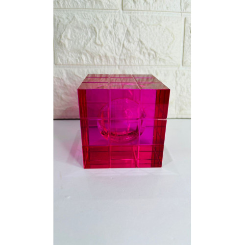 Escultura Decoração Cristal (Rosa) 8X8X8Cm (Florarte)
