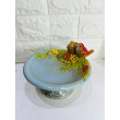 Petiskeira Redonda Passarinho Pedestal Porcelana