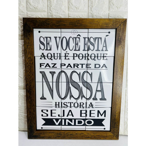 Quadro Azulejo Bem Vindo