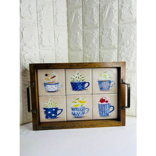 Bandeja de Azulejo E Madeira