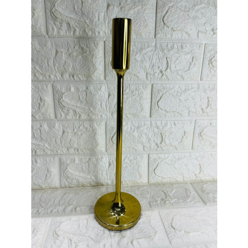 Castiçal Dourado Médio Para Vela Fina