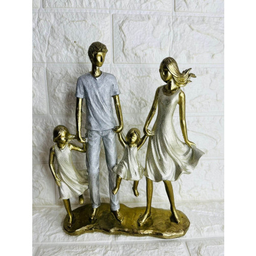 Família Decorativa Casal Com 2 Meninas