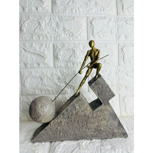 Escultura Decorativa Homem Puxando O Mundo